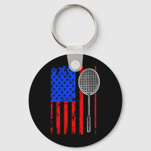 Amerikanische Flagge Badminton  Schlüsselanhänger