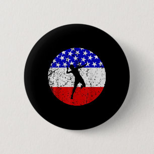 Amerikanische Flagge Badminton-Shirt - Badminton-S Button