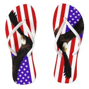 Amerikanische Flagge Bald Eagle USA Flip Flops