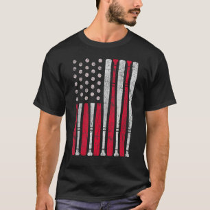 Amerikanische Flagge Baseball 4. Juli Patriotisch T-Shirt