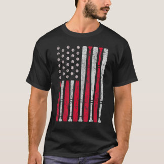 Amerikanische Flagge Baseball 4. Juli Patriotisch T-Shirt