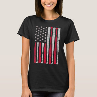 Amerikanische Flagge Baseball 4. Juli Patriotisch T-Shirt