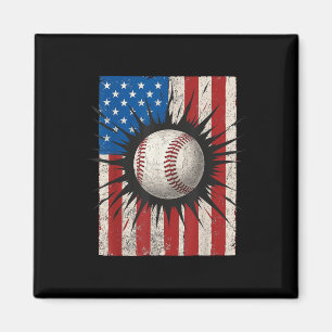 Amerikanische Flagge Baseball 4. Juli USA Patrioti Magnet