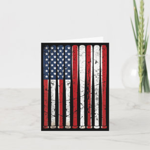 Amerikanische Flagge Baseballschläger Vintage USA  Karte