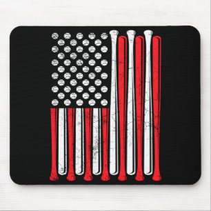Amerikanische Flagge Baseballteam Vintage Baseball Mousepad