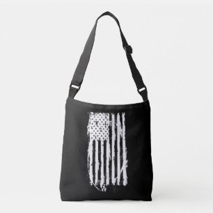 Amerikanische Flagge beängstigend Weiß Tragetaschen Mit Langen Trägern