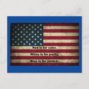 Amerikanische Flagge - Bedeutung der Farben Postkarte