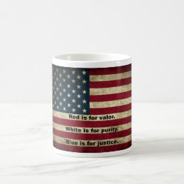 Amerikanische Flagge - Bedeutung von Farben Kaffeetasse