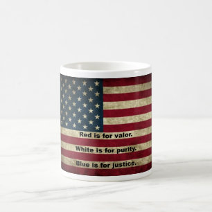 Amerikanische Flagge - Bedeutung von Farben Kaffeetasse