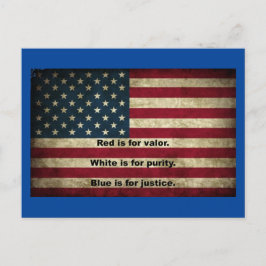 Amerikanische Flagge - Bedeutung von Farben Postkarte