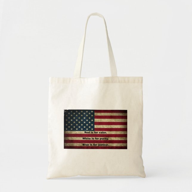 Amerikanische Flagge - Bedeutung von Farben Tragetasche (Vorne)