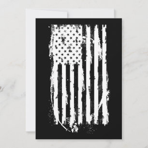 Amerikanische Flagge Bedruckt Weiß Einladung