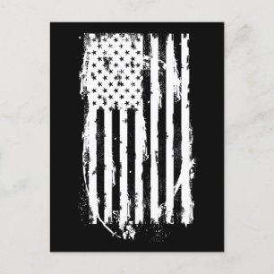 Amerikanische Flagge bedruckt Weiß Postkarte