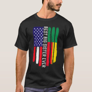 Amerikanische Flagge & Benin Flag Beste Big Sister T-Shirt