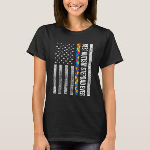 Amerikanische Flagge Beste Autismus Stepdad je Aut T-Shirt