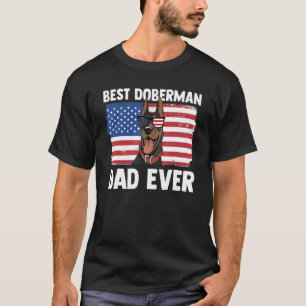 Amerikanische Flagge Bester Dobermann Pinscher Dad T-Shirt