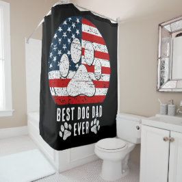 Amerikanische Flagge Bester Hund Vater/Mama je Per Duschvorhang