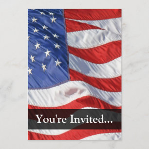 Amerikanische Flagge, bewegend in Wind wellenartig Einladung