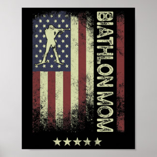 Amerikanische Flagge - Biathlon-Mama 1 Poster