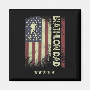 Amerikanische Flagge - Biathlon-Vater Magnet