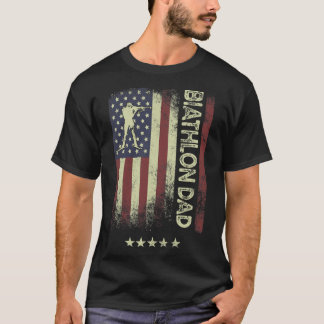 Amerikanische Flagge - Biathlon-Vater T-Shirt
