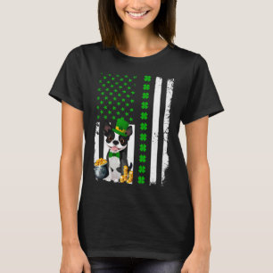 Amerikanische Flagge Boston Terrier Dog Funny St P T-Shirt