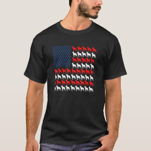 Amerikanische Flagge Boston Terrier Patriotic 4. J T-Shirt