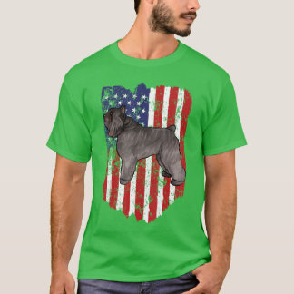 Amerikanische Flagge Bouvier des Flandres 4. Juli  T-Shirt