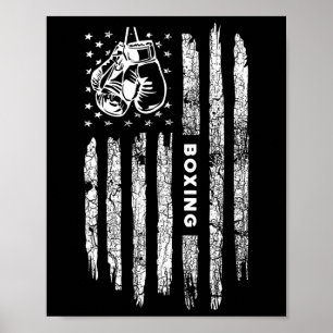 Amerikanische Flagge Boxen Distressed - Boxer Vint Poster