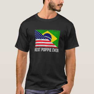 Amerikanische Flagge & Brasilien Flag Beste Poppie T-Shirt
