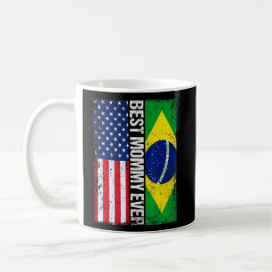 Amerikanische Flagge Brasilien Flagge Beste Mommy- Kaffeetasse