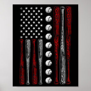 Amerikanische Flagge Bysebyll Rot Weiß Blau 4. Jul Poster