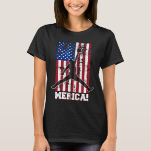 Amerikanische Flagge Bysketbyll US-Flagge 4. Juli T-Shirt
