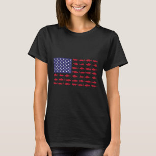 Amerikanische Flagge Byss Angeln Kind Junge Jugend T-Shirt