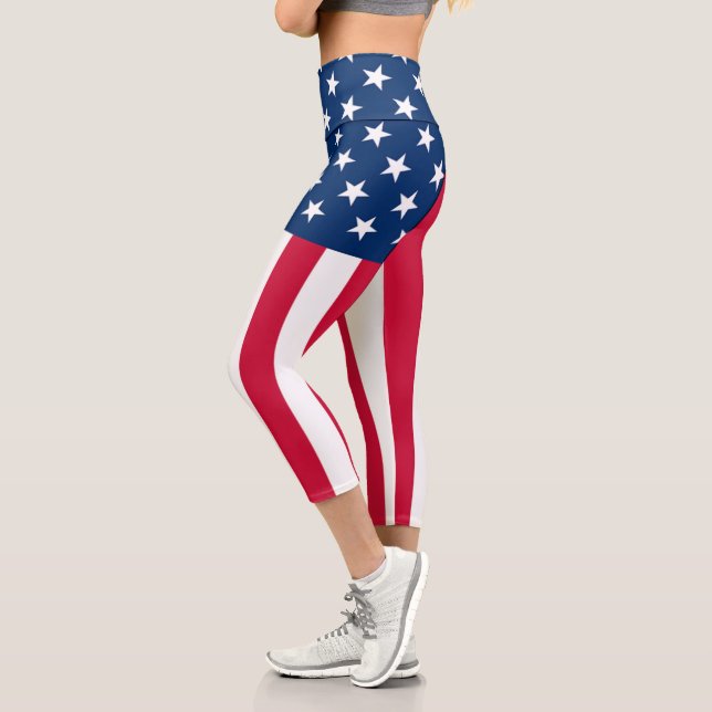 Amerikanische Flagge Capri Leggings - USA (Links)