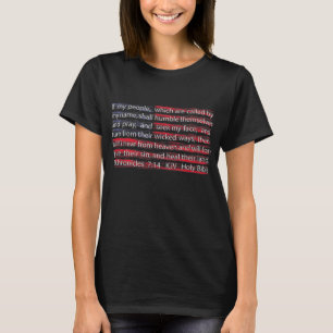 Amerikanische Flagge Christliche Schrift 2 Chronik T-Shirt
