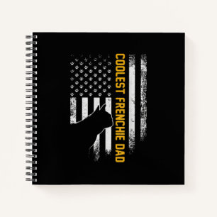 Amerikanische Flagge Coolster französischer Bulldo Notizbuch