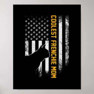 Amerikanische Flagge Coolster französischer Bulldo Poster