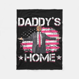 Amerikanische Flagge Daddy's Home Trump 2024 Patri Fleecedecke