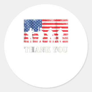 Amerikanische Flagge Danke an Veteranen Runder Aufkleber