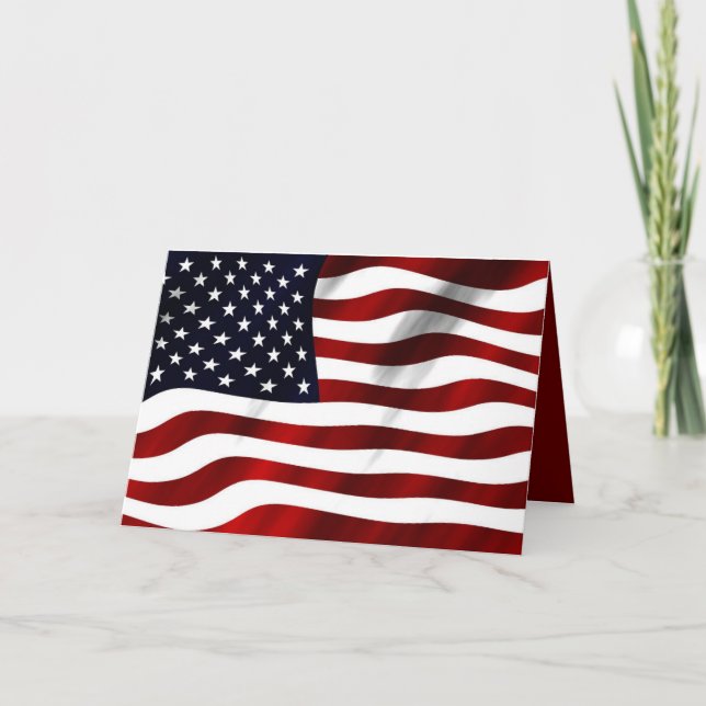 Amerikanische Flagge Dankeskarte (Vorderseite)
