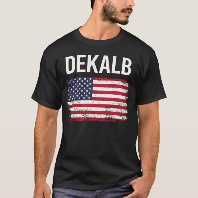Amerikanische Flagge DeKalb T-Shirt (Vorderseite)