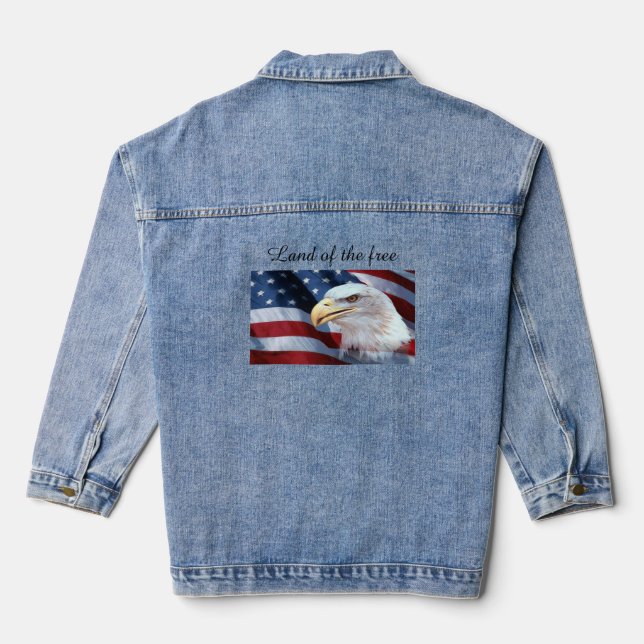 Amerikanische Flagge Denim Jacket Jeansjacke (Rückseite)