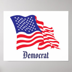 Amerikanische Flagge der Demokraten Poster