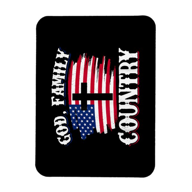 Amerikanische Flagge des Gottes, Familie, Christli Magnet (Vertikal)