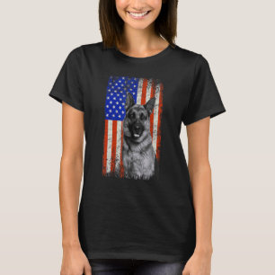 Amerikanische Flagge Deutscher Schäferhund Hund Va T-Shirt