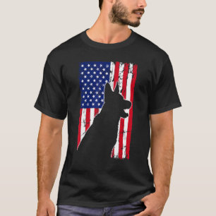 Amerikanische Flagge Deutscher Schäferhund Vater M T-Shirt