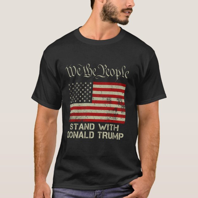 Amerikanische Flagge, die wir Menschen mit Donald  T-Shirt (Vorderseite)