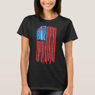 Amerikanische Flagge Disc Golf Bysket Kette 4. Jul T-Shirt