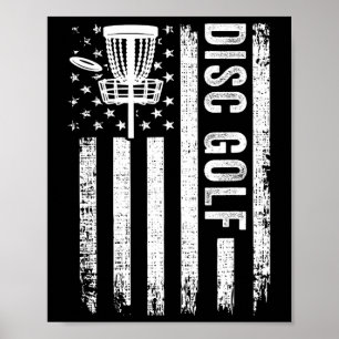 Amerikanische Flagge Disc Golf Spieler Flying Disc Poster